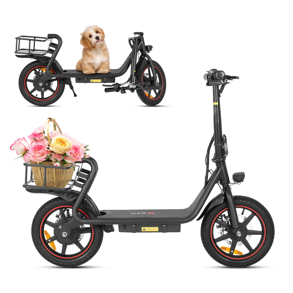 500W Electric Scooter with Seat&Basket, 15.5 Miles Ranges 15.5MPH Max Speed,Electric Scooter