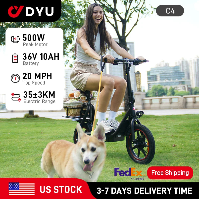 500W Electric Scooter with Seat&Basket, 15.5 Miles Ranges 15.5MPH Max Speed,Electric Scooter