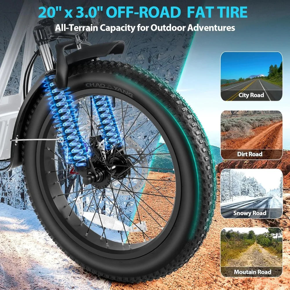 Electric Scooter with Seat, Max 30Miles Ranges&20Mph, 500/800/1200W Motor, 14" Fat Tire Foldable Commuter