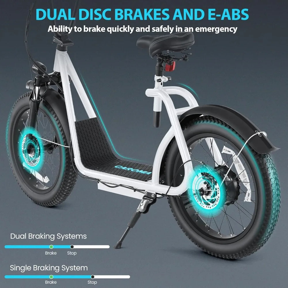 Electric Scooter with Seat, Max 30Miles Ranges&20Mph, 500/800/1200W Motor, 14" Fat Tire Foldable Commuter