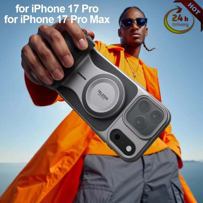 “Black” TELESIN Magnetic Phone Camera Shoot Hand Grip.