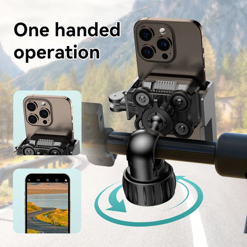 Electric Bike Motorcycle Phone Holder with Vibration Dampener Universal Adjustable Handlebar Mount for E-Bike, Scooter