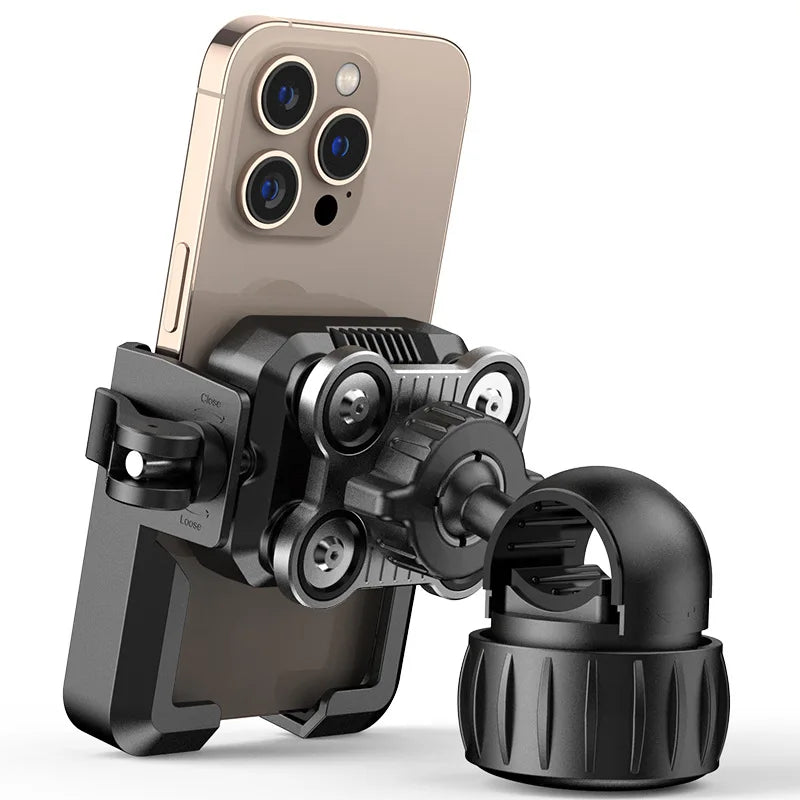 Electric Bike Motorcycle Phone Holder with Vibration Dampener Universal Adjustable Handlebar Mount for E-Bike, Scooter