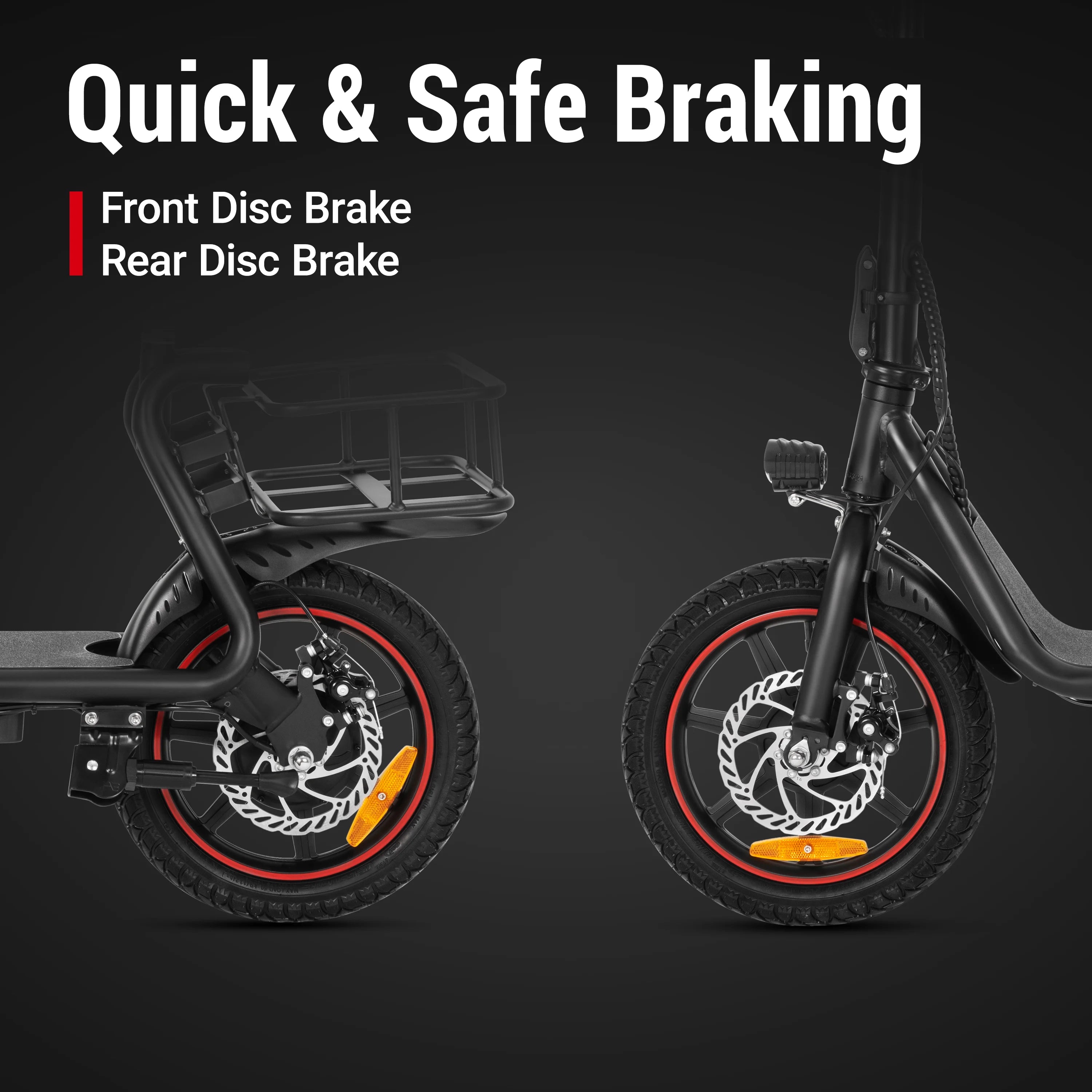 500W Electric Scooter with Seat&Basket, 15.5 Miles Ranges 15.5MPH Max Speed,Electric Scooter